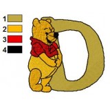 Winnie the Pooh Alphabet D Embroidery Design